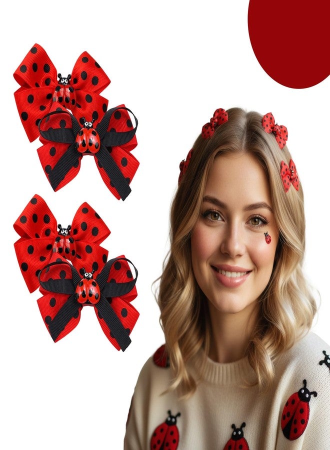 CZFSWT 4PCS Ladybug Hair Clips Set, Lady Bug Accessories, Bug Hair Clips for Girls and Women, Suitable for Parties, School and Daily Wear - Image 4